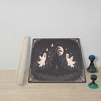 Ensemble de tapis de mahjong KXXL Premium sur le thème d'Halloween avec des motifs de fantômes et de sorcières pour une décoration de table d'intérieur effrayante et un jeu amusant