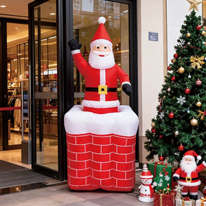 Decoración Navideña <span class=keywords><strong>Inflable</strong></span>, Santa Claus de 6-8 Pies, Tela Oxford Impermeable para Fiestas Comerciales al Aire Libre - Product Image 4