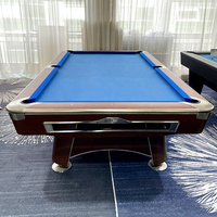 Table de billard de haute qualité en bois massif de 8 pieds ou 9 pieds pour club et bar avec système de retour de billes et dalles en pierre bleue de Jiujiang