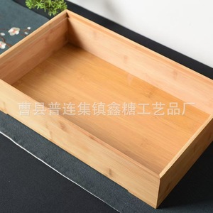 ถาดชาไม้ไผ่ 25x18x4 ซม. ดีไซน์แบน สำหรับชุดชากังฟู โต๊ะชงชาแบบแห้ง พร้อมรูระบายน้ำ - Product Image 3