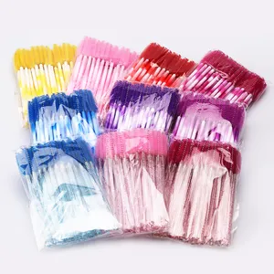 Wholesale Colorful Make Up Mascara Wand Applicator Eyelash Brush Disposable Lashes Brush