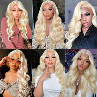 Vente en gros 30 pouces 13x4 vague de corps transparente sans colle suisse dentelle frontale perruque 613 cheveux humains dentelle avant perruques pour les femmes