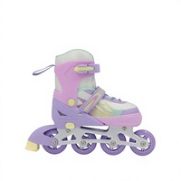 Patins à roulettes ajustables 2-en-1 Flash Wheel pour filles, vente en gros, pour enfants, patins à roulettes mignons
