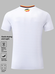 Jersey olahraga cepat kering pria, pakaian latihan olahraga baru pria, kaus kerah Crew lengan pendek, baju sepak bola nyaman, cepat kering, satu potong - Product Image 3