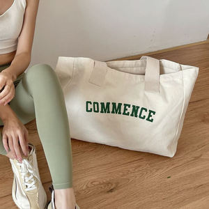 Bolsa de Mano Grande de Lona de Algodón con Logotipo Personalizado Impreso, para Uso Diario, Reciclable, para Compras, Promoción al por Mayor - Product Image 3