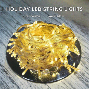 Guirnalda de Luces LED de Navidad con Clasificación IP44, 2700K Blanco Cálido, Longitud Personalizable para Decoración Navideña en Interiores/Exteriores - Product Image 2