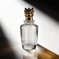 Flacon de parfum en verre transparent 50ml 100ml avec bouchon tête de dragon cheval doré, pulvérisateur à pompe, sérigraphie modèle 104O Chine