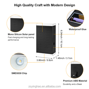 Nouveauté <span class=keywords><strong>2025</strong></span> applique murale solaire haut en bas IP54 étanche mono panneau solaire extérieur patio décoratif LED lampe murale solaire - Product Image 4