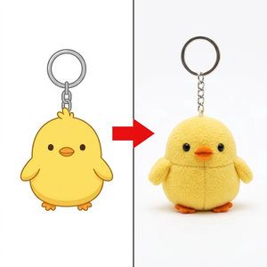 Peluche Personalizado <span class=keywords><strong>de</strong></span> Pollito con Diseño Único, Peluche Amarillo Sólido, Creación Simple y Linda con Bordado Facial - Product Image 1