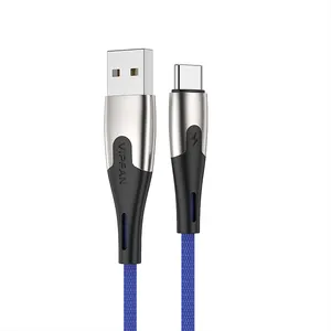 VIPFAN Wholesale Fabric Nylon Cellphone Charging Data Cable Sync