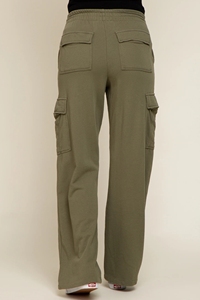 <span class=keywords><strong>Pantalon</strong></span> de maternité à jambes larges avec détails de franges à la taille élastique pour femmes enceintes - Product Image 3