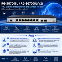 Routeur commutateur de cœur intégré Rui Jie RG-SG7008L RG-SG7008L(V2) 10G Uplink L3 pour passerelle réseau d'entreprise et de campus
