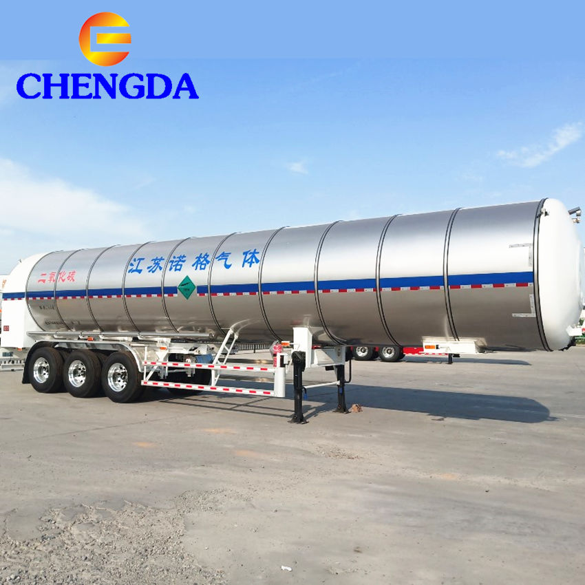 3 Axles 55cbm Liquid Oxygen Liquid Nitrogen Carbon Dioxide CO2 Cryogenic Gas Tank Semi Trailer