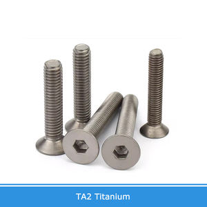 Sekrup Baut Allen Kepala Datar Hexagon Socket <span class=keywords><strong>DIN7991</strong></span> TA2 <span class=keywords><strong>Titanium</strong></span> Murni M2 M2.5 M3 M4 M5 M6 M8 Gr2 - Product Image 2