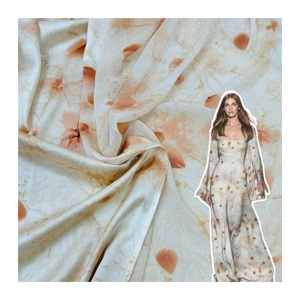 Dames Crêpe De Chine Print Jurk Gemaakt Van 100% Biologische Zijde Eco-Vriendelijke Geweven Stof Met Custom Design Stretch Stijl - Product Image 1