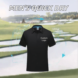 Polo pour homme à séchage rapide avec logo personnalisé, respirant, en polyester, manches courtes, col boutonné, vêtements décontractés de golf - Product Image 2