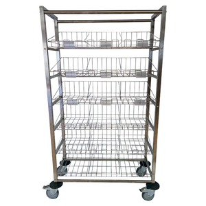 Carrello Ospedaliero con Scaffalatura a Filo, 18 Scomparti, Carrello Mobile per Stoccaggio di Grado Industriale - Product Image 1