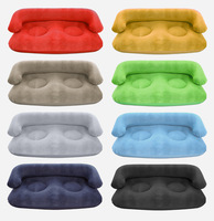 Canapé gonflable de loisirs portable d'extérieur en PVC pliable en forme de U, double floqué, épaissi, avec accoudoirs