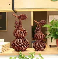 Vase en rotin brun naturel avec poignée, très adapté à la décoration de la maison, décoration de table basse, vente chaude