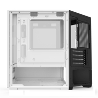 Boîtier PC Gaming MicroATX ITX avec panneau latéral en verre trempé, support pour refroidisseur liquide AIO 240 mm, compatible avec carte graphique jusqu'à 280 mm