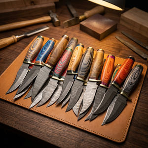 Handcrafted Industrial Grade Damascus Steel Fixed Blade Hunter/Camping Knife Wood Handle <b>Drop</b> Point Straight Edge 20 CM - Product Image 1