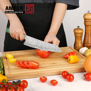 <span class=keywords><strong>Set</strong></span> di <span class=keywords><strong>Coltelli</strong></span> <span class=keywords><strong>da</strong></span> Cucina <span class=keywords><strong>Professionali</strong></span> in Acciaio Damasco a 67 Strati con Motivo a Rosa, Coltello Giapponese con Manico in Legno, Coltello <span class=keywords><strong>da</strong></span> <span class=keywords><strong>Chef</strong></span>, Utility e Santoku - Product Image 5