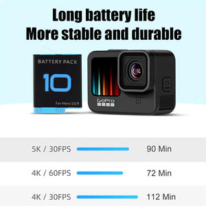 KAMPHO-Batterie pour <span class=keywords><strong>GoPro</strong></span> <span class=keywords><strong>Hero</strong></span> 12 11 <span class=keywords><strong>10</strong></span> 9 Li-ion, stockage rapide rechargeable - Product Image 5