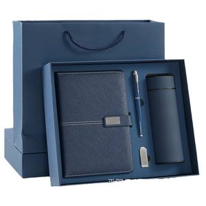 Coffret Cadeau Carnet A5 LX2024 en Cuir PU Bleu pour Bureau, Événements d'Entreprise, Personnalisation, Mug Isotherme, Reliure Sans Fil - Product Image 1