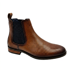 Botas Chelsea Dlords Grant Marrón de Cuero Genuino con Punta Cómoda, Elástico Lateral, Sin Cordones, Altura al Tobillo, Suela de TPR, Para Todas las Estaciones - Product Image 1