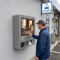 Kiosco de Pantalla Táctil de Autoservicio para Exteriores con SDK, Montado en la Pared para Pedidos y Pagos con Lector de Códigos de Barras Opcional