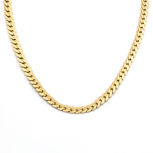 Stainless Steel NK Embossed Chain Necklace 18k Gold Plated 6mm Geometric Design Gift Jewelry - Product Image 5
