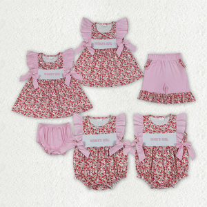 Boutique Children <b>Clothes</b> Set Baby Girls Kids Short Sleeves Embroidery Mama's Girl <b>Clothes</b> Outfits - Product Image 1