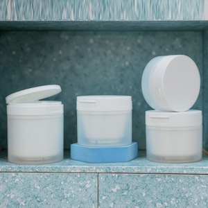 50g Clear Frosted Color PP Skin Cream Jar Screw Top Body <b>Scrub</b> & Eye Cream Cosmetic Jar with Spatula - Product Image 1