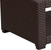 Table basse d'extérieur en rotin tressé, table d'appoint pour terrasse, idéale pour cour, jardin, véranda, villa
