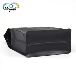 Nouveau produit stand up sacs à fermeture à glissière fond plat noir <span class=keywords><strong>moulu</strong></span> de qualité alimentaire pochette sac à café à soufflet latéral - Product Image 2