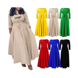 Plus Size Elegant Long Women's Dresses Maxi Modest New Autumn Dress 2023 African Turkish Indian Dresses for Women Clothin