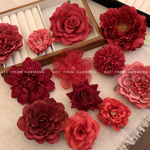 Série de fleurs artificielles YANYE, fleurs de rose <span class=keywords><strong>rouge</strong></span>, accessoires pour cheveux d'alligator, épingle à cheveux, <span class=keywords><strong>pince</strong></span> à cheveux pour femmes - Product Image 1