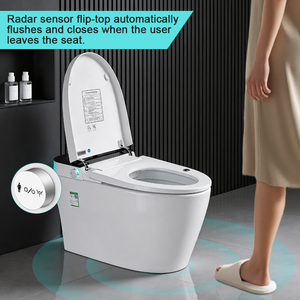WC intelligent haut <span class=keywords><strong>de</strong></span> gamme en céramique, entièrement automatique, moderne, avec couvercle chauffant intégré - Product Image 1
