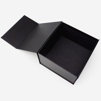 Boîte d'emballage en carton noir personnalisée avec couvercle magnétique pour draps de lit