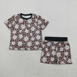 Conjuntos de 2 piezas para niñas pequeñas, moda para niñas pequeñas, estampados bonitos, camisetas holgadas de manga corta, conjunto de pantalones cortos, ropa de verano - Product Image 3
