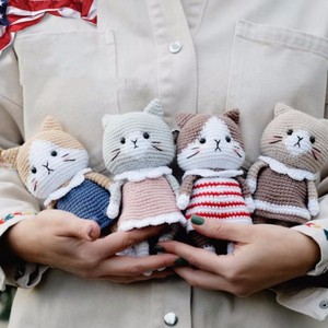 100% ถักโครเชต์รูปสัตว์สำหรับเป็นของขวัญสำหรับเด็กรูปตุ๊กตายัดไส้ลูกแมวตัวน้อยงานแฮนด์เมด - Product Image 3