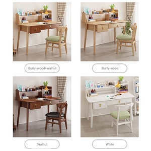 <span class=keywords><strong>Scrivania</strong></span> ad Angolo in Legno Massello Stile Nordico per Studio e Lettura con Spazio di Archiviazione per Camera da Letto - Product Image 4