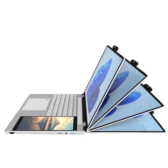 Brand New 15.6-Inch Dual Screen Aluminium Laptop 7-Inch Touch Screen IPS Panel 65Hz Intel N100 Windows 11 16GB RAM English