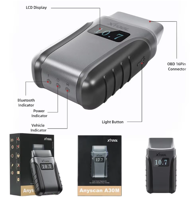 For XTOOL A30M for Bluetooth OBD2 Code Reader Full System Car Diagnostic Automotive Scanner with 1-Year Warranty