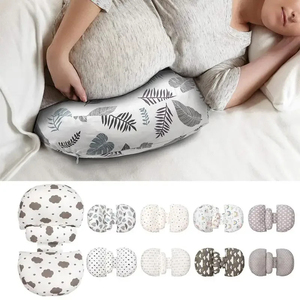 Oreiller de maternité pour dormir sur le côté pendant la grossesse, en coton doux et respirant, portable, pour soutenir le ventre, oreiller d'allaitement - Product Image 2
