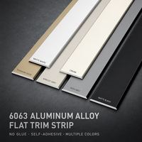Bandes de finition en alliage d'aluminium autocollantes, bandes décoratives en acier inoxydable pour la transition des sols et la décoration murale
