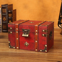 Boîte de rangement en bois vintage avec serrure de coffre au trésor rétro de style antique avec organisateur de bijoux de conception art déco