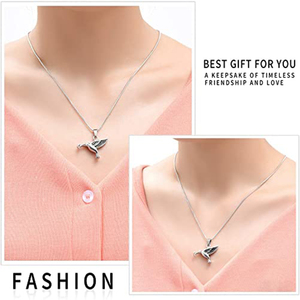Perhiasan kremasi baja tahan karat perhiasan peringatan batu kelahiran personalisasi burung kolibri kremasi kalung abu - Product Image 4