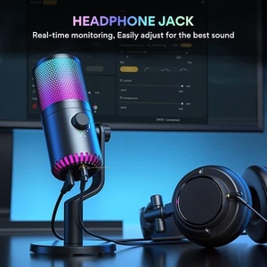 Programmable PC USB Condenser Podcasting <b>Microphones</b> Kit With 3 in 1 Mic Gain USB Type C Dual Mode RGB Gaming <b>Microphones</b> - Product Image 4