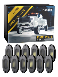 Качественные автомобильные фонари RGBW, комплект 4/6/8/10/12, светодиодные лампы-подсвечники, чистый белый свет IP68 для дальнего света для грузовика, внедорожника - Product Image 3